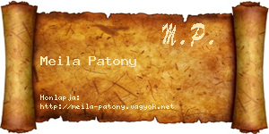 Meila Patony névjegykártya